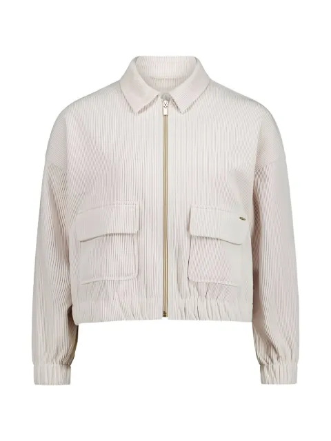 BETTY & CO ribbed-knit zip-up jacket