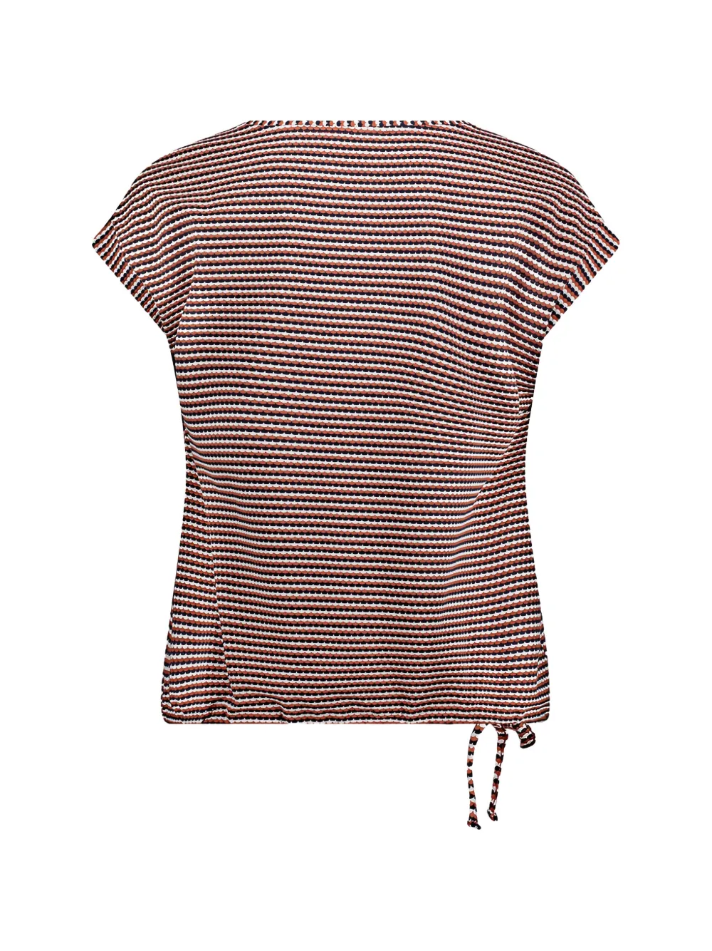 Betty Barclay Gestreept T-shirt met trekkoord bij de zoom Bruin