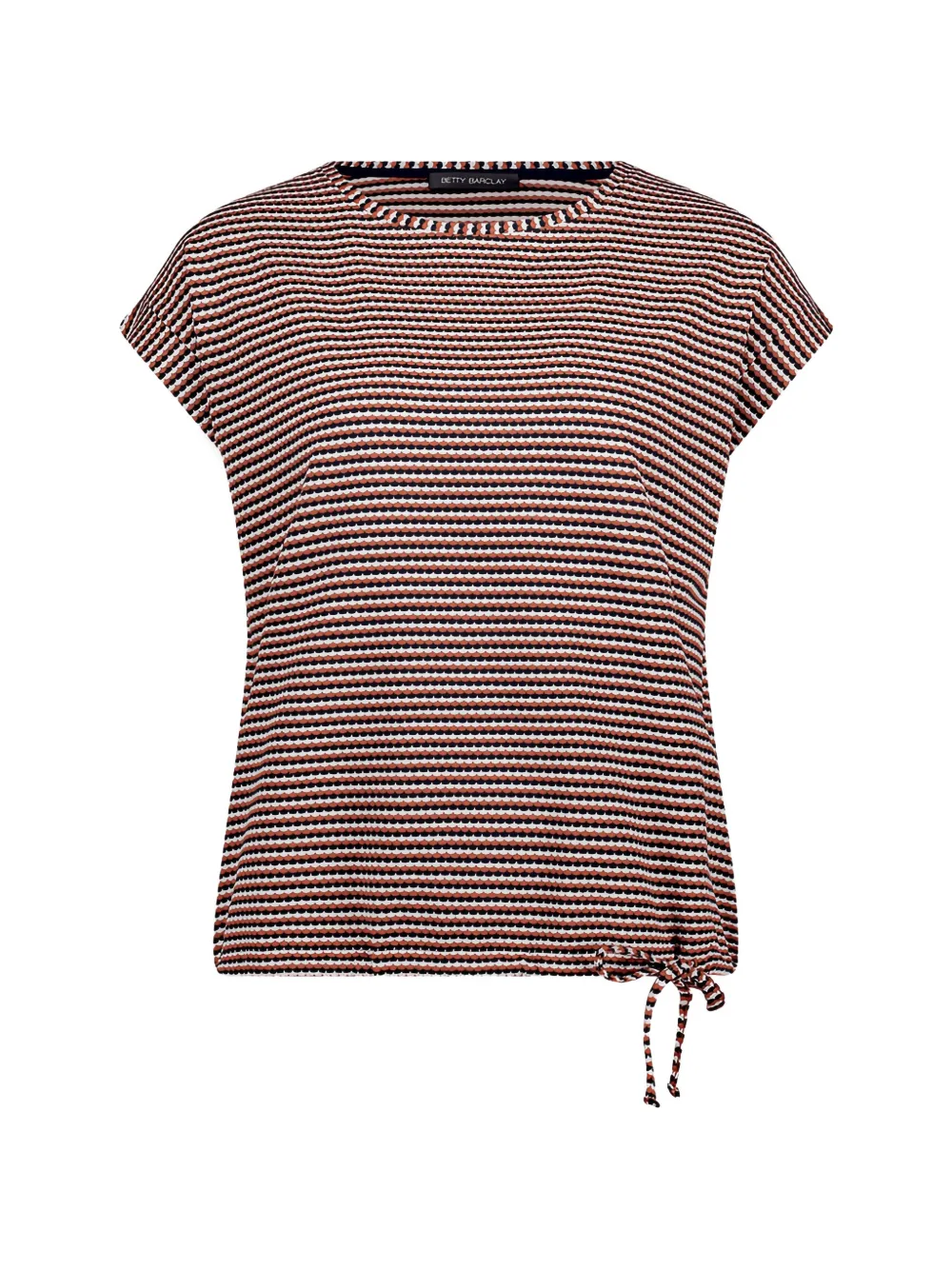 Betty Barclay Gestreept T-shirt met trekkoord bij de zoom Bruin