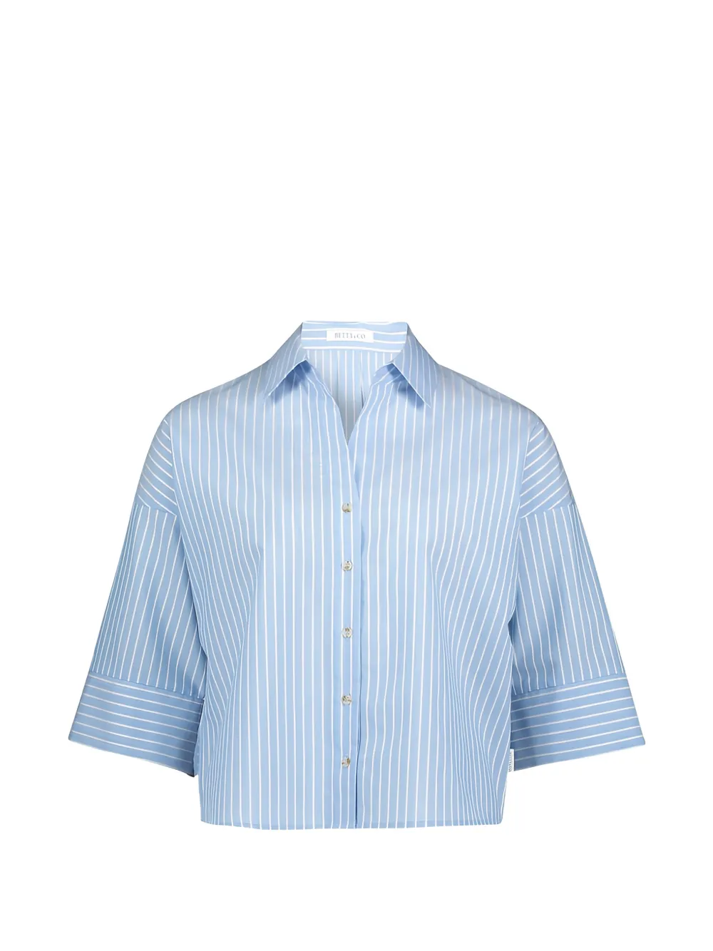 BETTY & CO vertical-stripe short-sleeved shirt - Bleu
