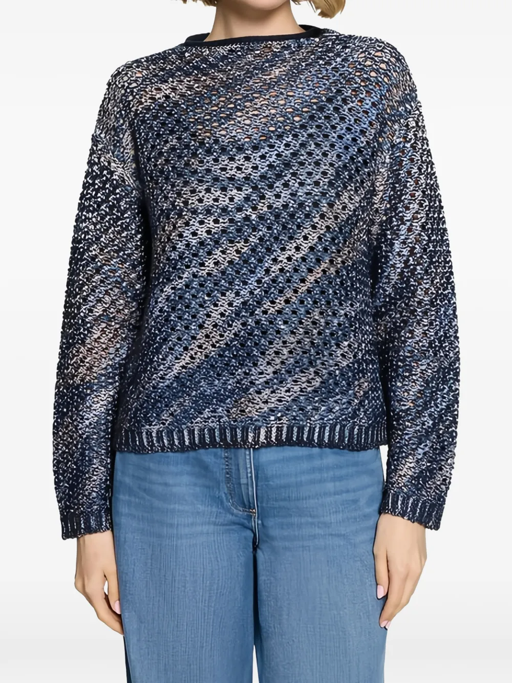 Betty Barclay open-knit tiger-print sweater