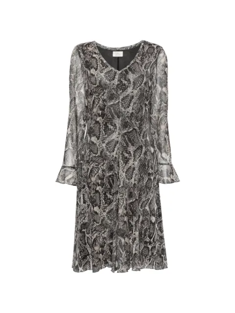VERA MONT snake-pattern long-sleeve midi dress