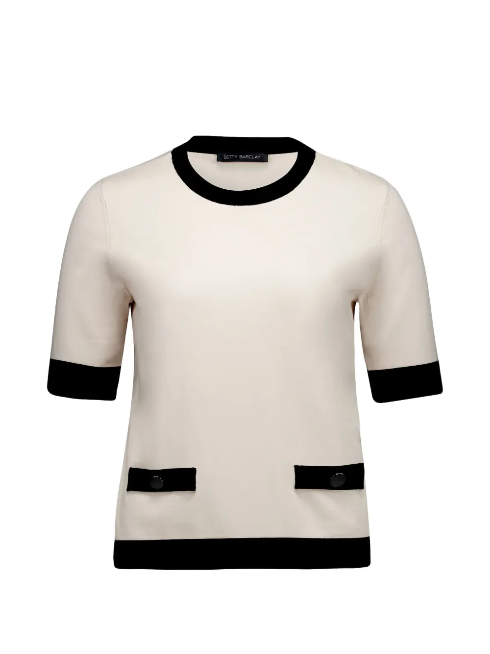 Betty Barclay short-sleeved contrast-trim T-shirt - Toni neutri