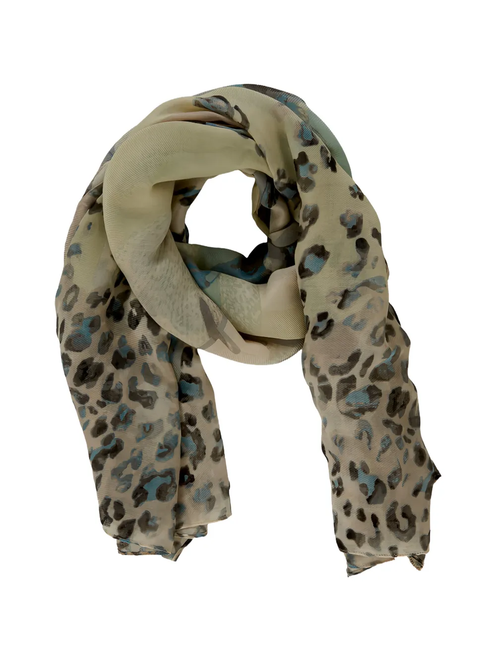 Betty Barclay floral-print leopard-pattern scarf Beige