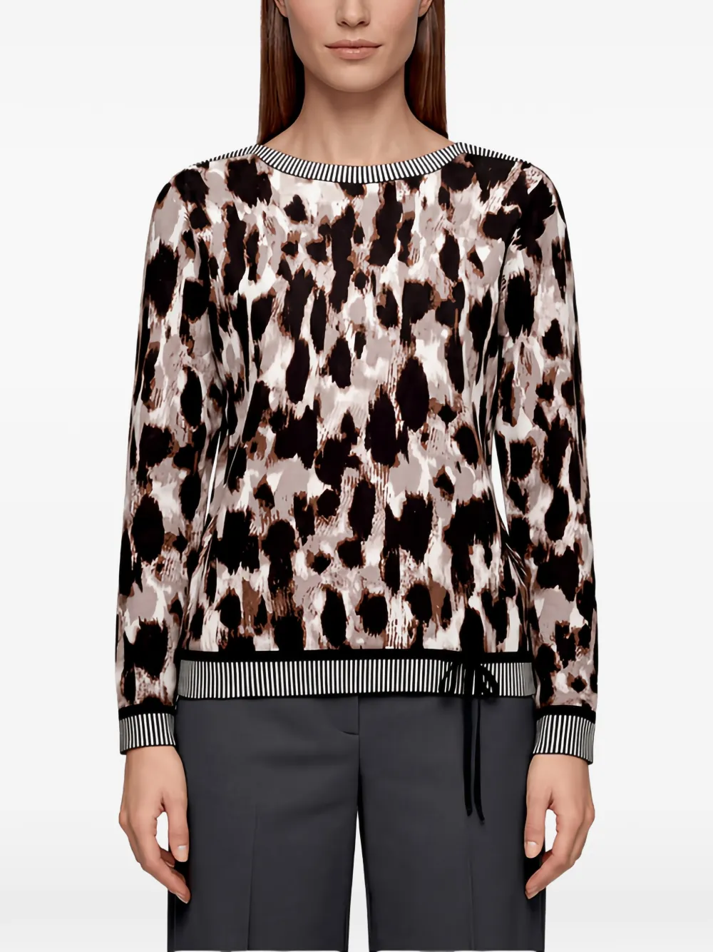 Betty Barclay leopard-print drawstring sweater - Nude