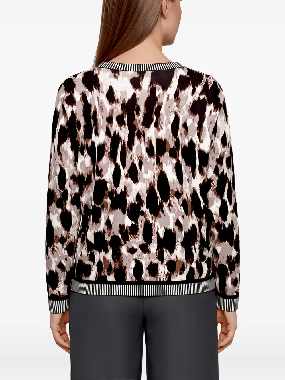 Betty Barclay leopard-print drawstring sweater Beige