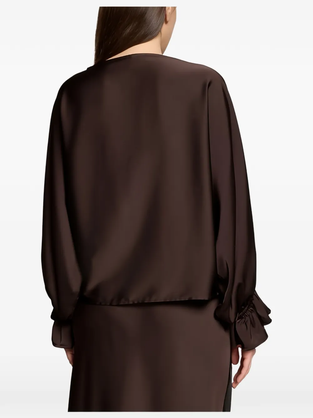 VERA MONT Blouse met ruchesmanchetten en lange mouwen Bruin