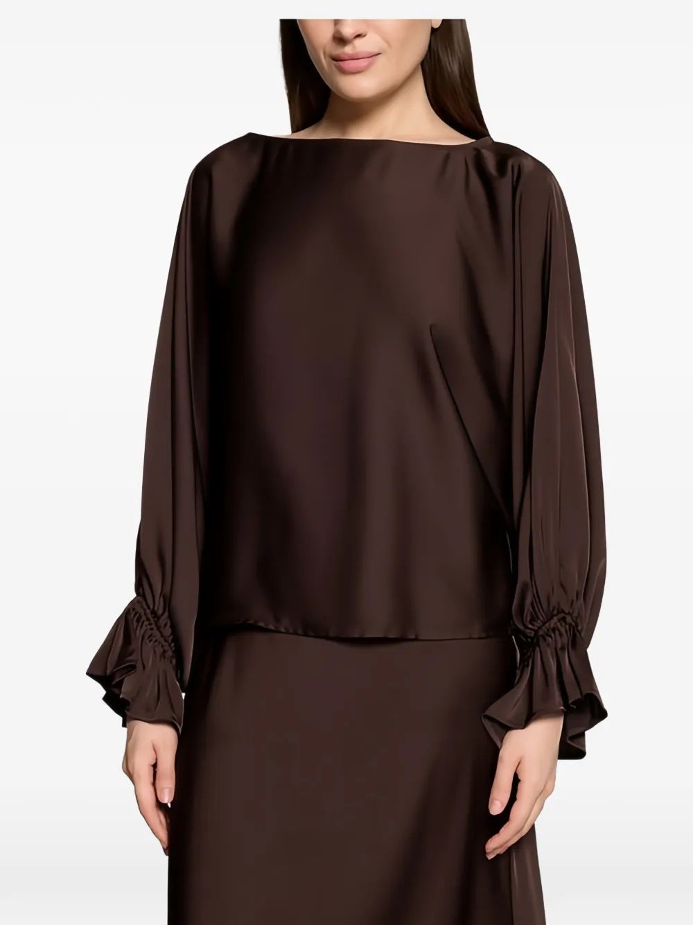 VERA MONT Blouse met ruchesmanchetten en lange mouwen Bruin