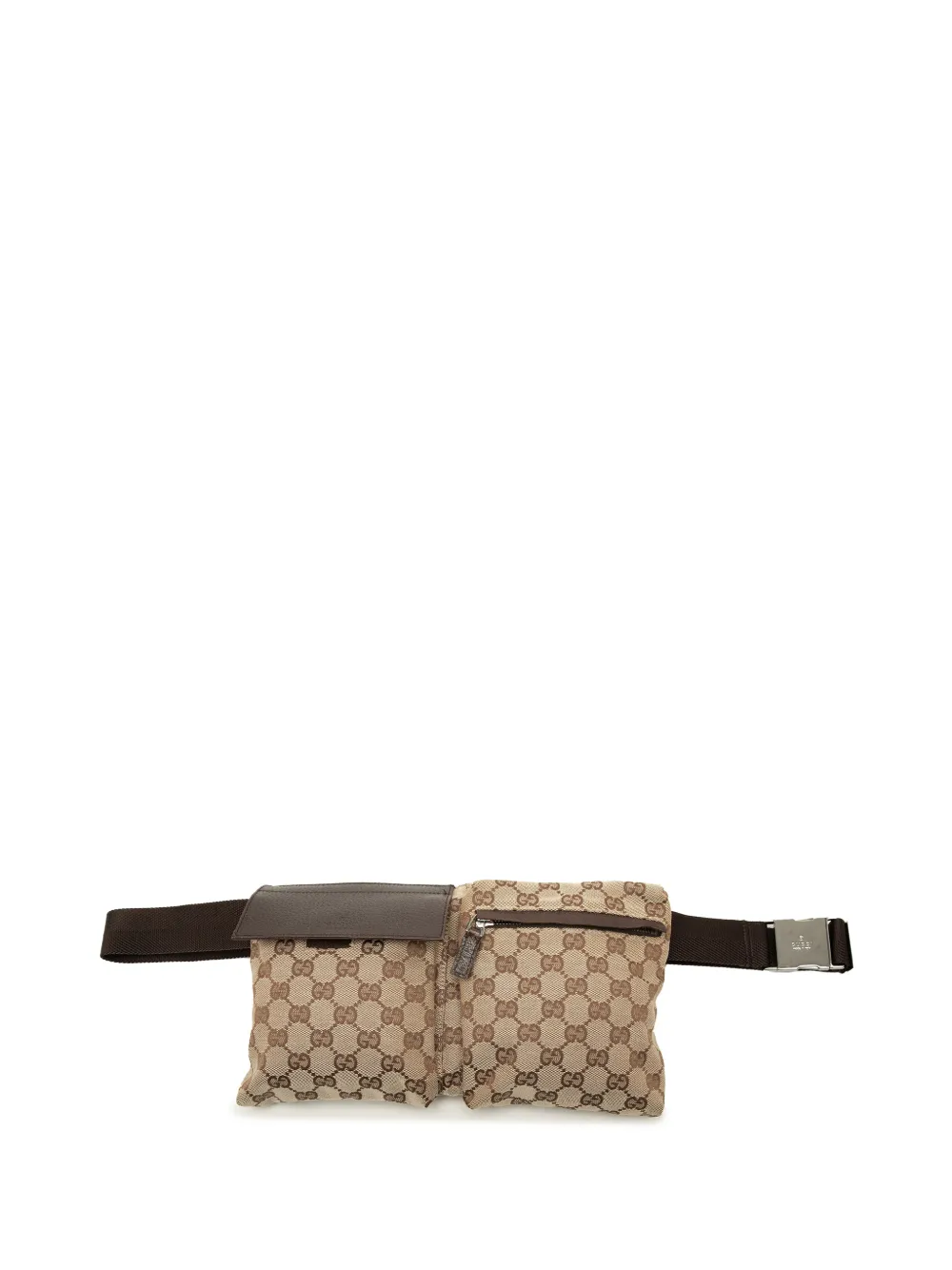 Gucci Pre-Owned 2000-2015 Double Pocket Gürteltasche aus GG-Canvas - Nude