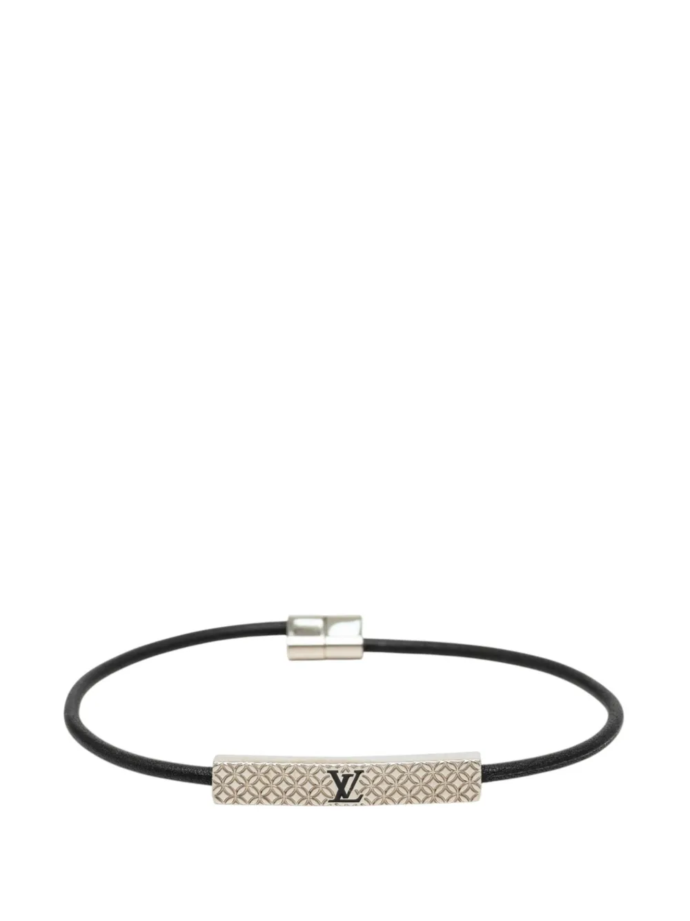 Louis Vuitton Pre-Owned bracelet en plaqué palladium et cuir Champs Elysées Bracelet (2023) - Noir Louis Vuitton Pre-Owned bracelet en plaqué palladium et cuir Champs Elysées Bracelet (2023) - Noir