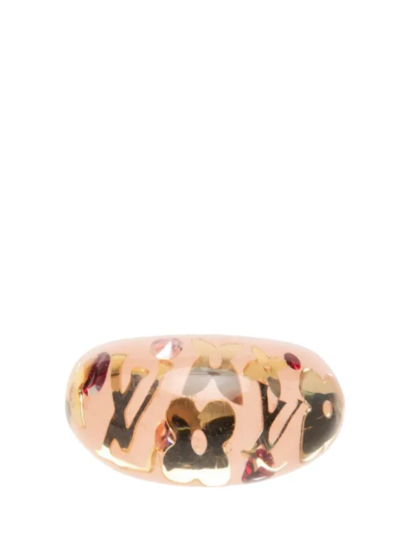 Louis Vuitton Pre-owned 2005-2012 Resin and Crystal Monogram Inclusion Ring Costume Ring in Pink