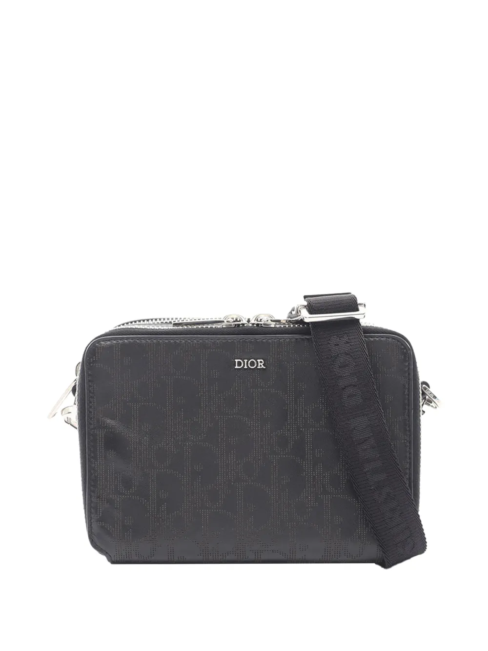 Christian Dior Pre-Owned 2020-2026 Oblique Galaxy Umhängetasche aus perforiertem Kalbsleder mit Riemen - Schwarz