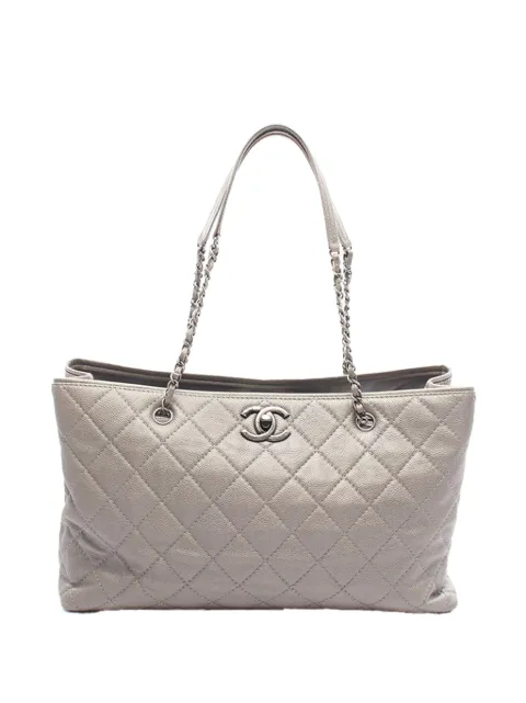 CHANEL Pre-Owned sac porté épaule CC en cuir Caviar matelassé à détail de chaîne (2014-2015)