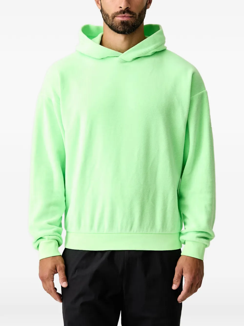 BOGNER FIRE+ICE logo-patch fleece hoodie - Green