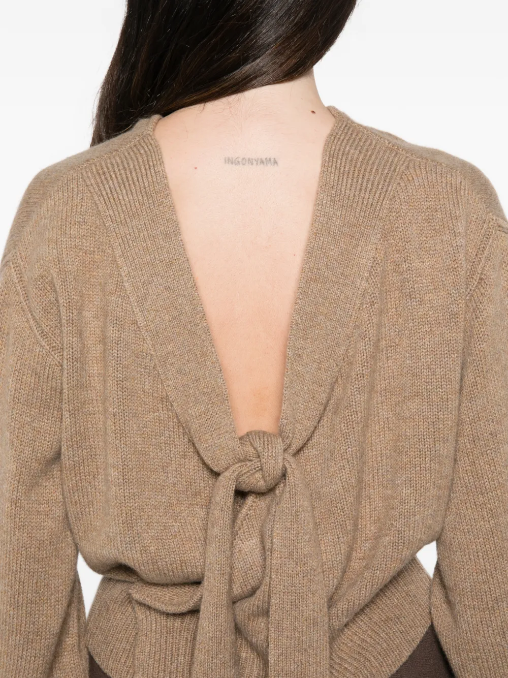 Ermanno Scervino Trui met strikdetail en open achterkant Bruin