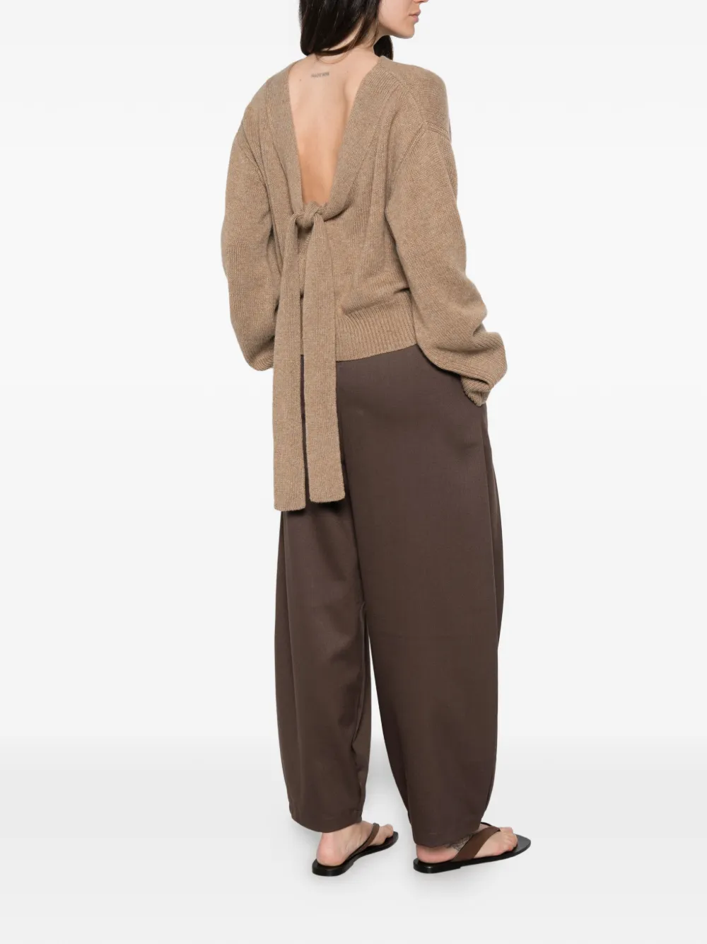 Ermanno Scervino Trui met strikdetail en open achterkant Bruin