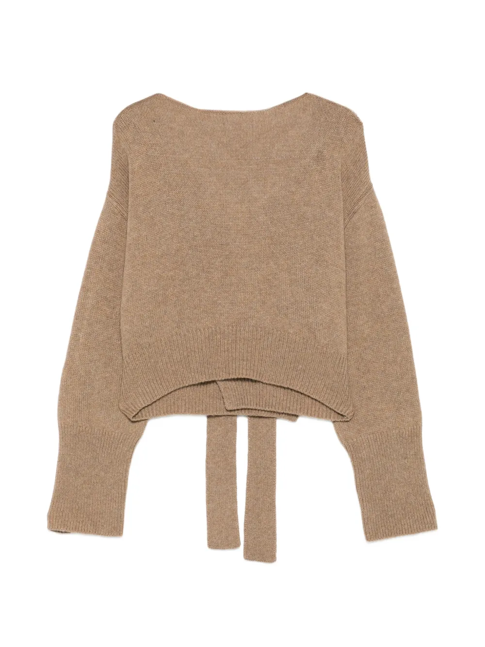 Ermanno Scervino open-back bow-detail sweater - Brown
