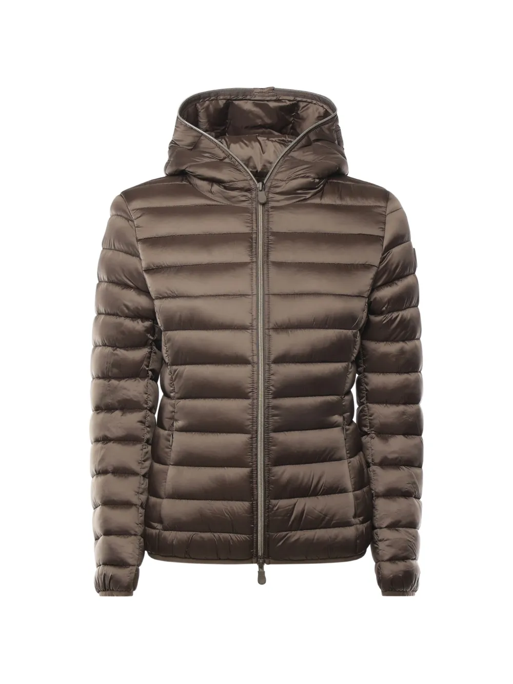 Save The Duck quilted hooded jacket - Marrone