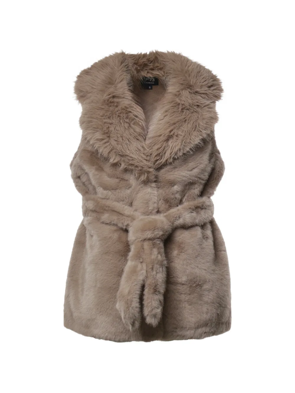 V°73 faux-fur belted gilet - Braun