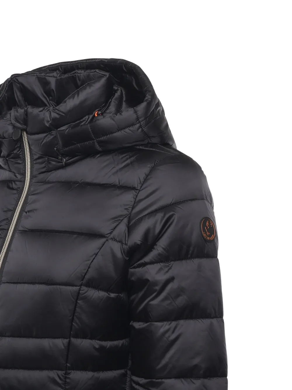 Save The Duck Reese quilted hooded padded coat Zwart