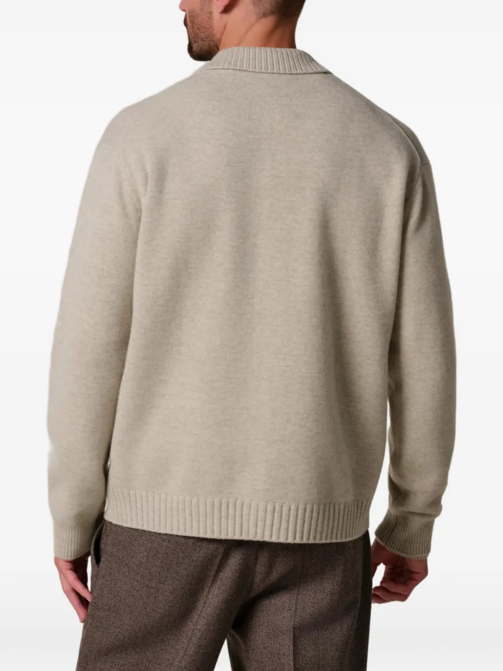Profuomo Button-up vest met kraag Beige