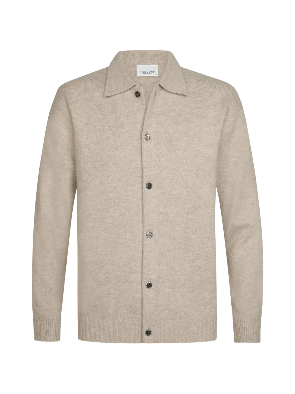 Profuomo button-up collared cardigan - Neutrals