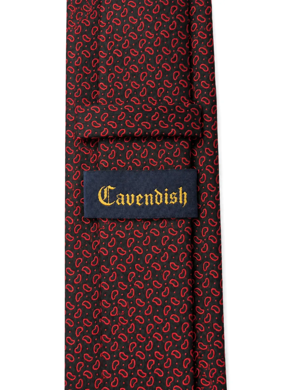 Cavendish paisley silk tie Zwart