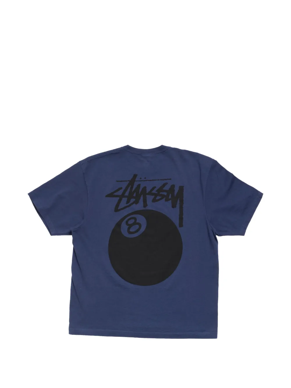 Stüssy 8 Ball pigmentgeverfd T-shirt met logo-print Blauw