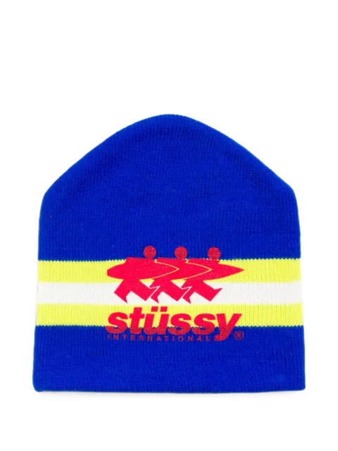 Stüssy striped ski beanie hat