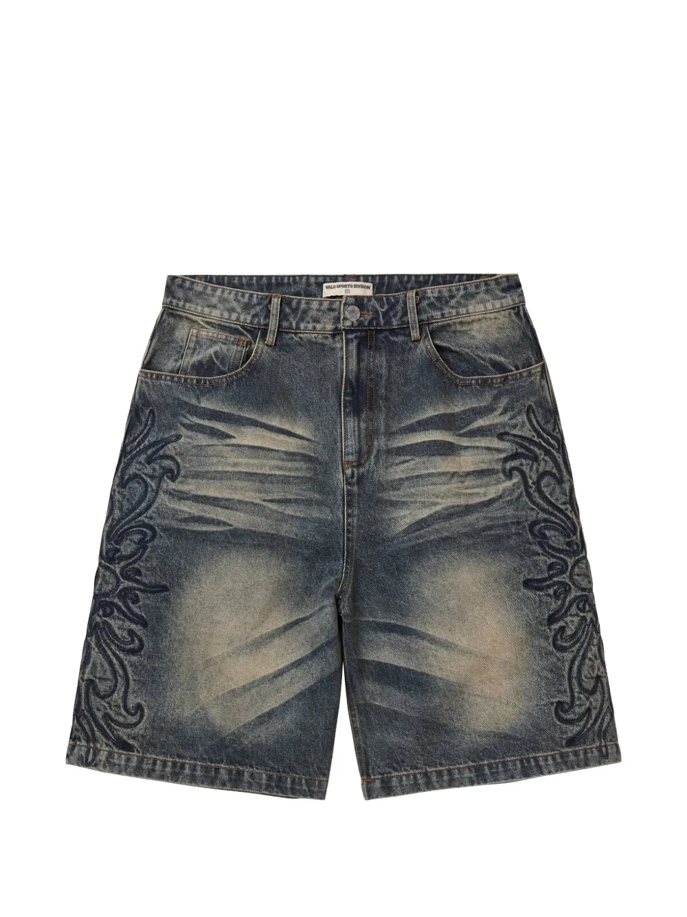 Vale embroidered whiskered shorts - Blu