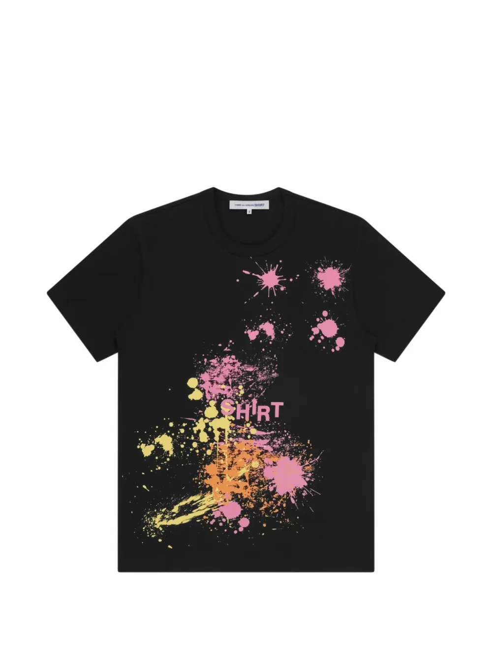 Comme Des Garçons Shirt paint-splatter logo-print T-shirt - Nero