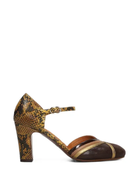 Chie Mihara Mirka snakeskin-effect panelled pumps
