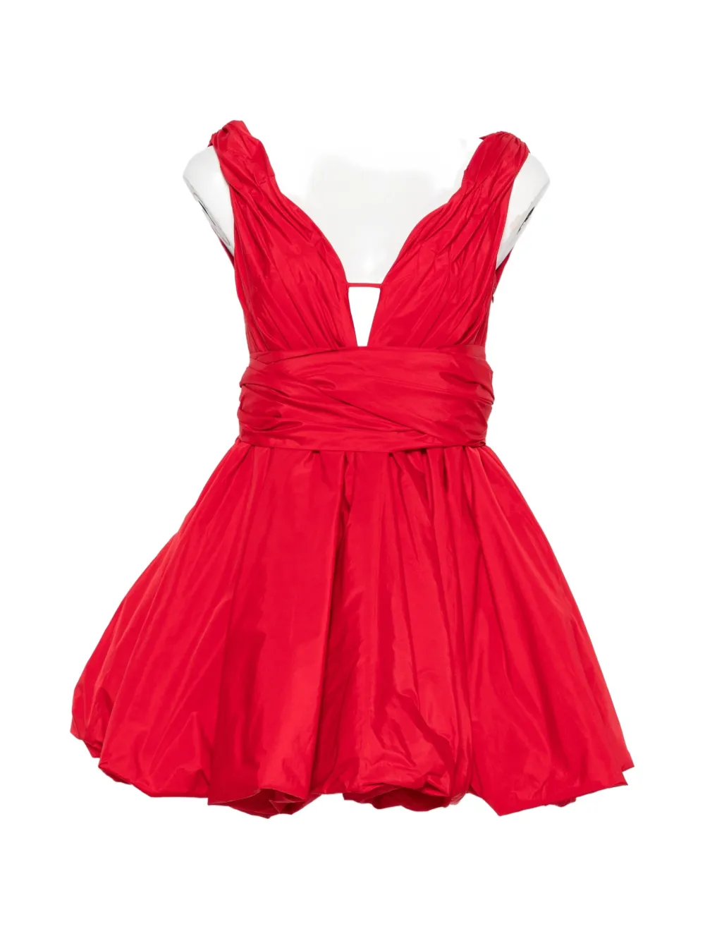Blumarine bow-detail ruched mini dress - Rosso