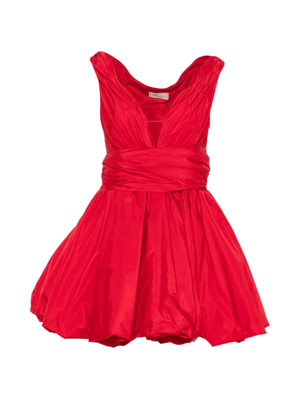 Blumarine robe courte froncée à détail de nœud - Rouge Blumarine robe courte froncée à détail de nœud - Rouge