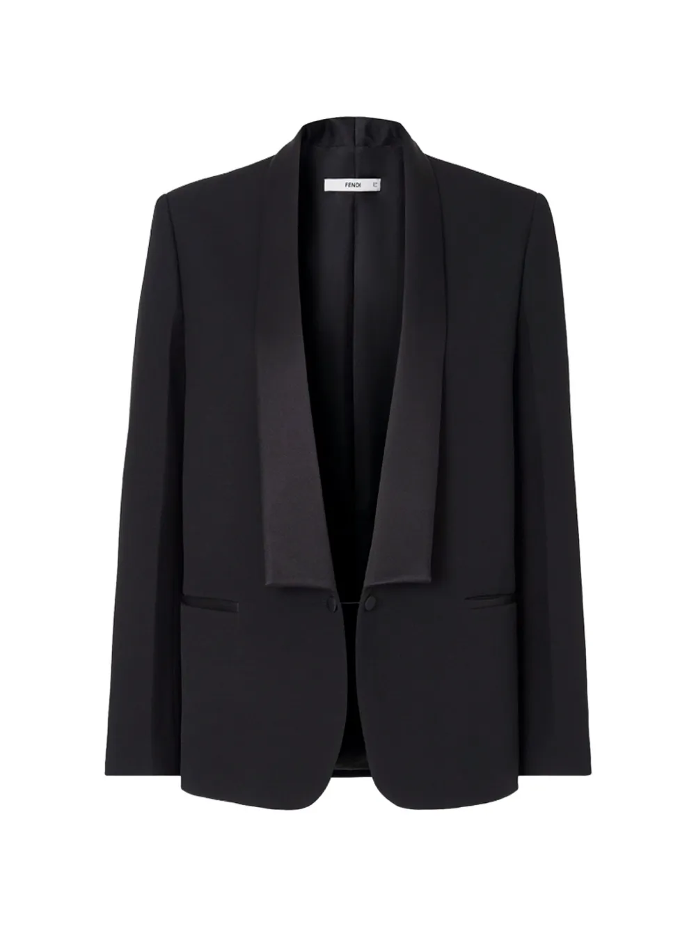 FENDI Grain de Poudre shawl-lapel blazer - Nero