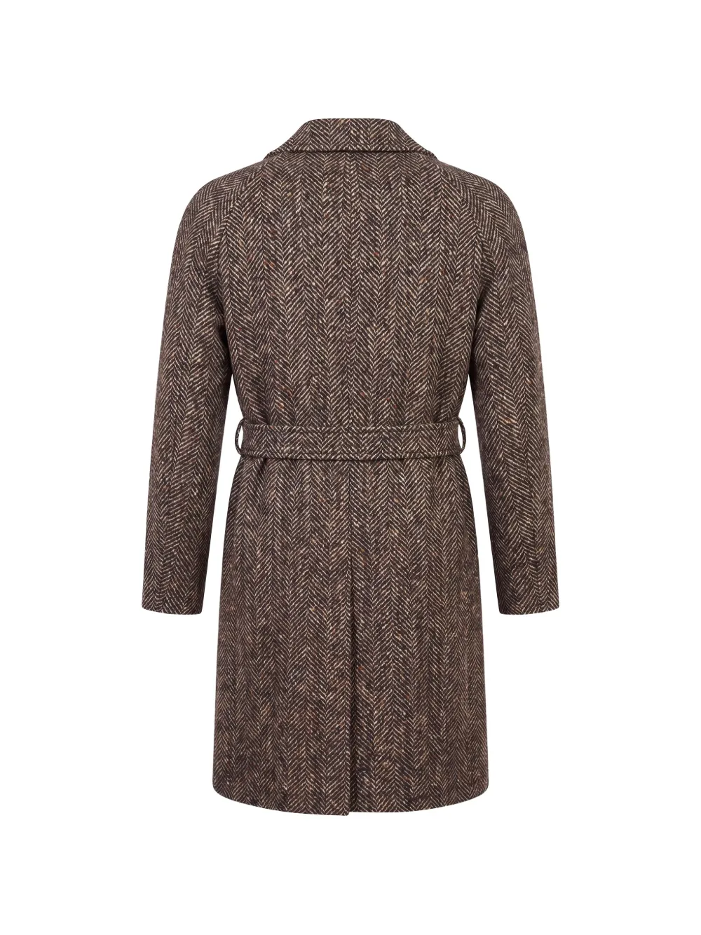 Tagliatore herringbone-pattern belted coat Bruin