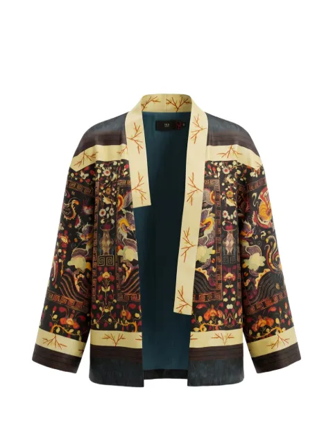 HUI MILANO graphic-print silk cardigan