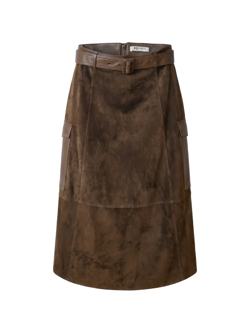 Ports 1961 belted cargo midi skirt
