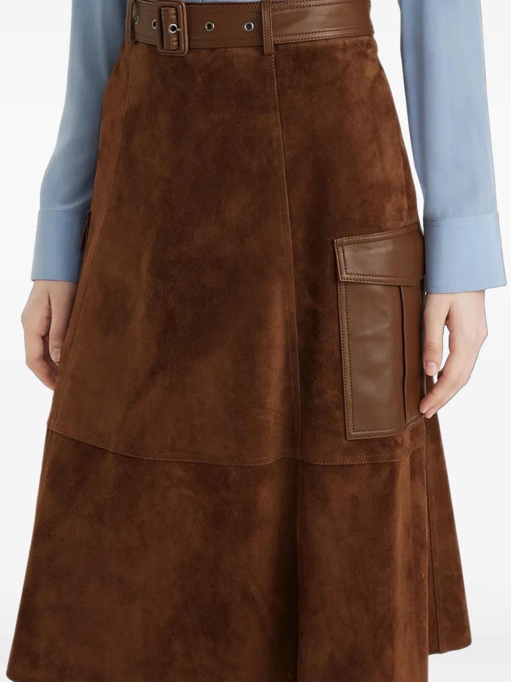 Ports 1961 belted cargo midi skirt Bruin