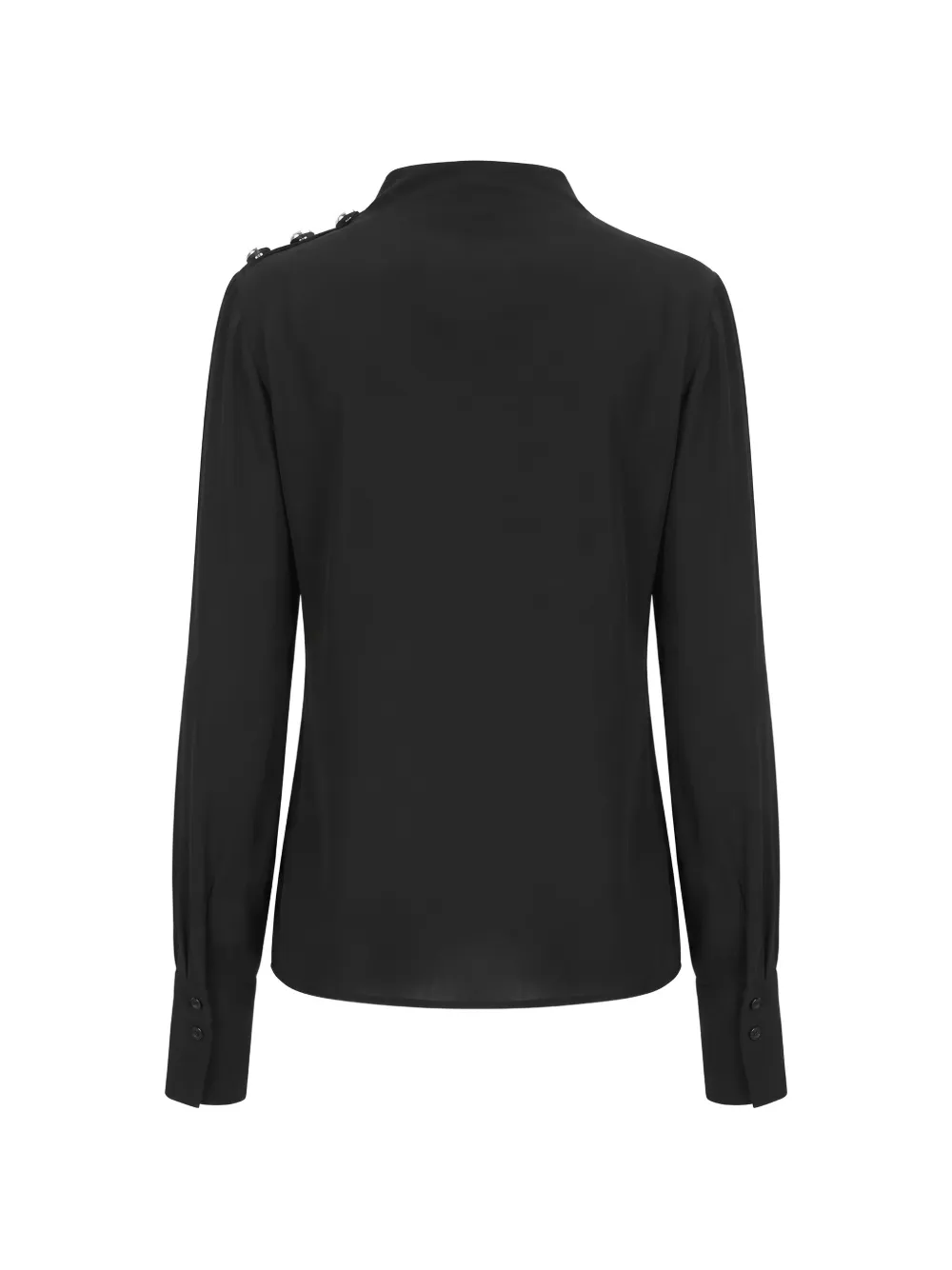 Patrizia Pepe Gedrapeerde blouse verfraaid met knopen Zwart