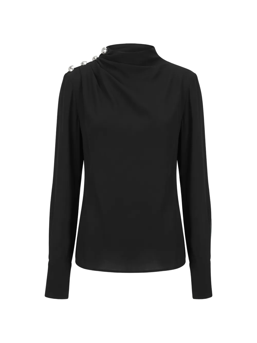 Patrizia Pepe button-embellished draped blouse