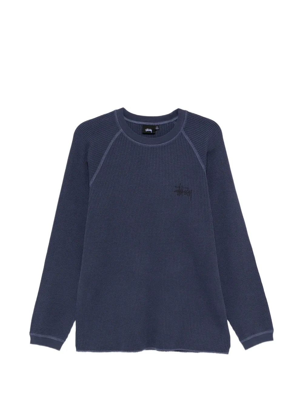 Stussy Print-detail Waffle-knit Top In Blue