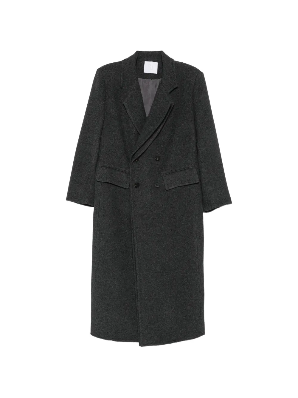 Su double-breasted wool coat - Grigio