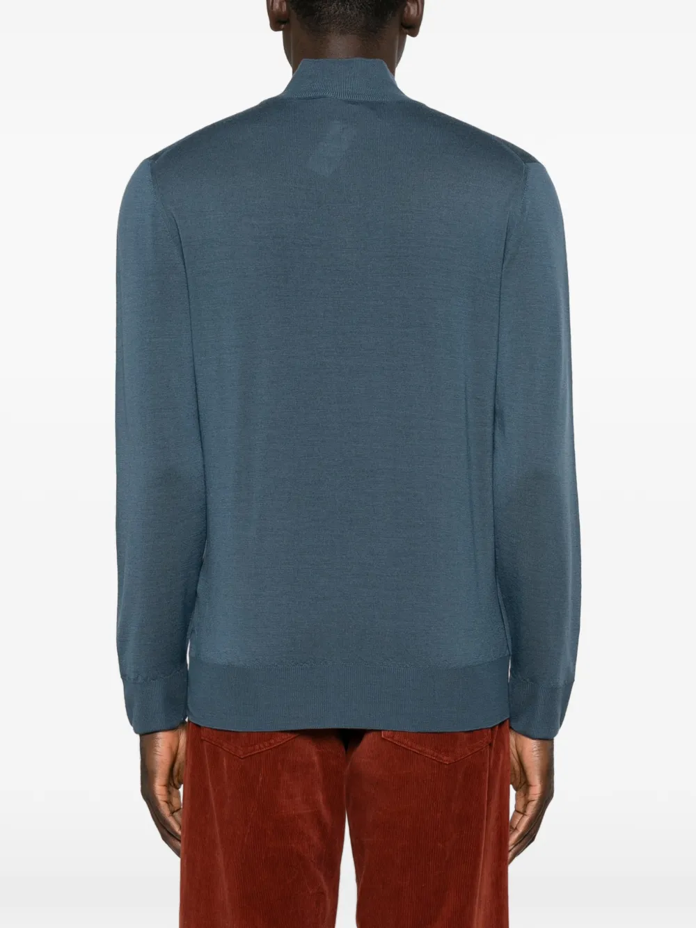 Canali Wollen trui met rits Blauw
