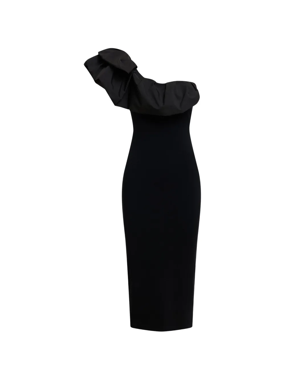 Essentiel Antwerp Klack ruffled asymmetric slim-fit midi dress