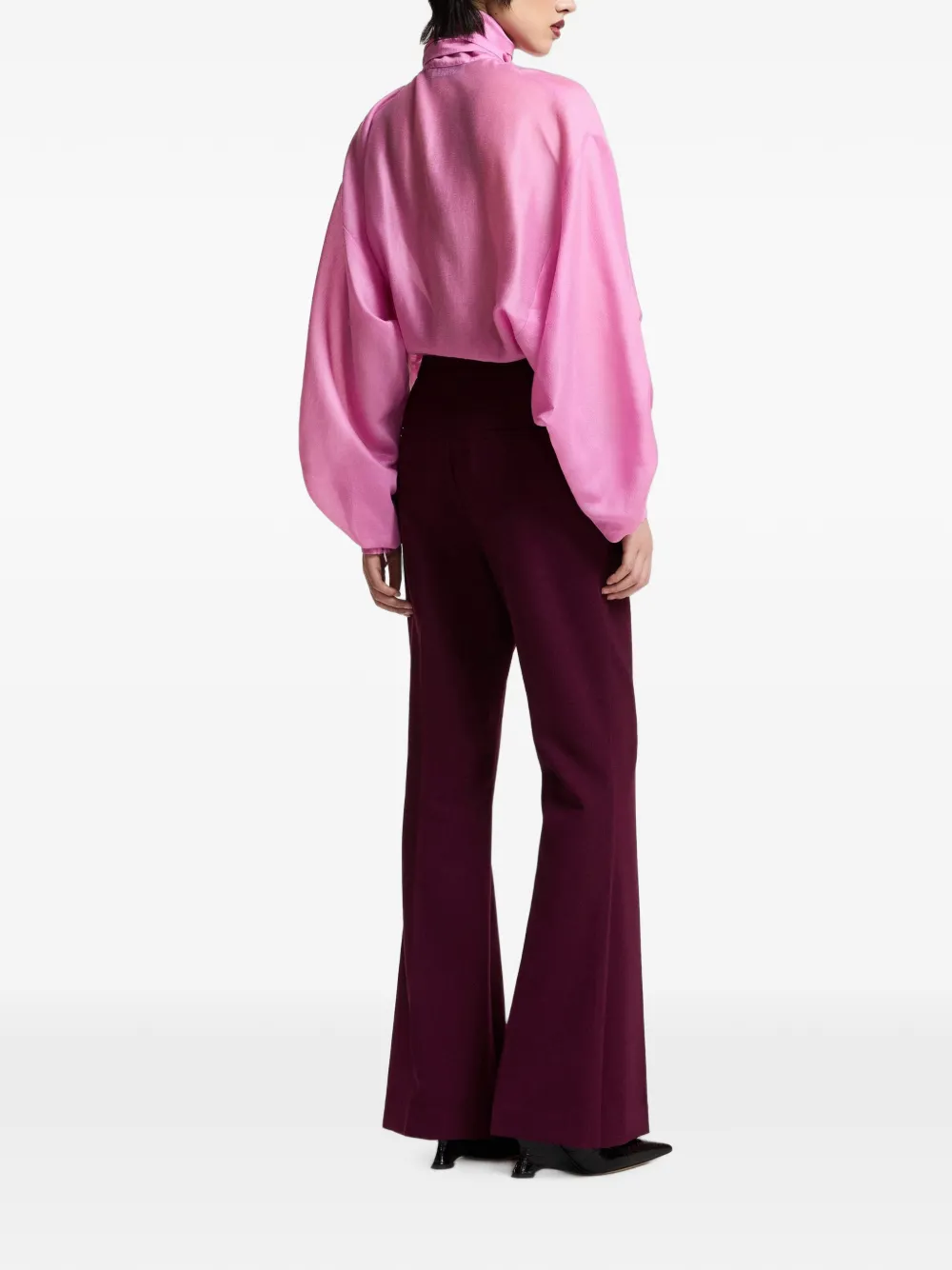 Essentiel Antwerp Keen pressed-crease flared trousers Rood