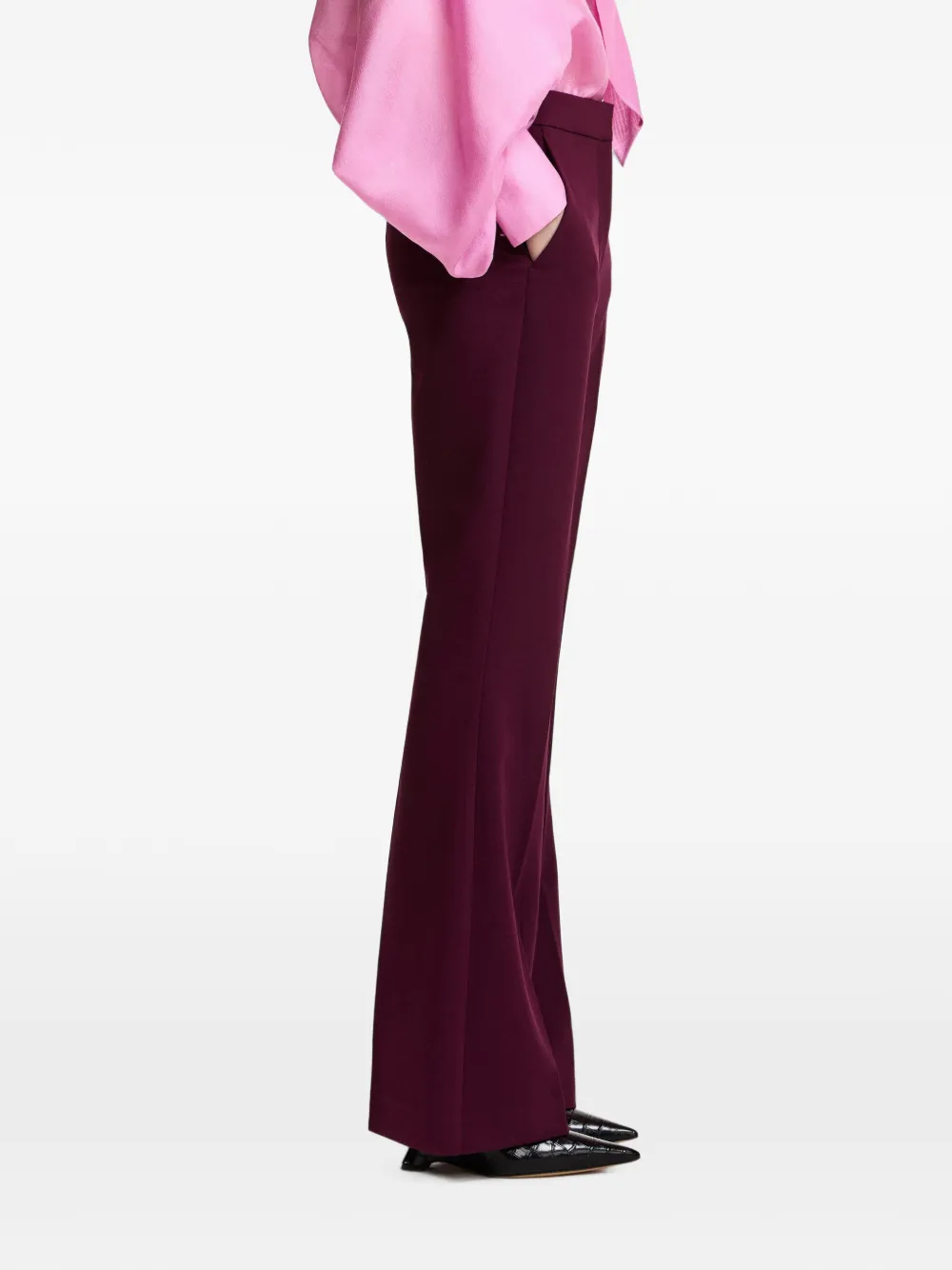 Essentiel Antwerp Keen pressed-crease flared trousers Rood