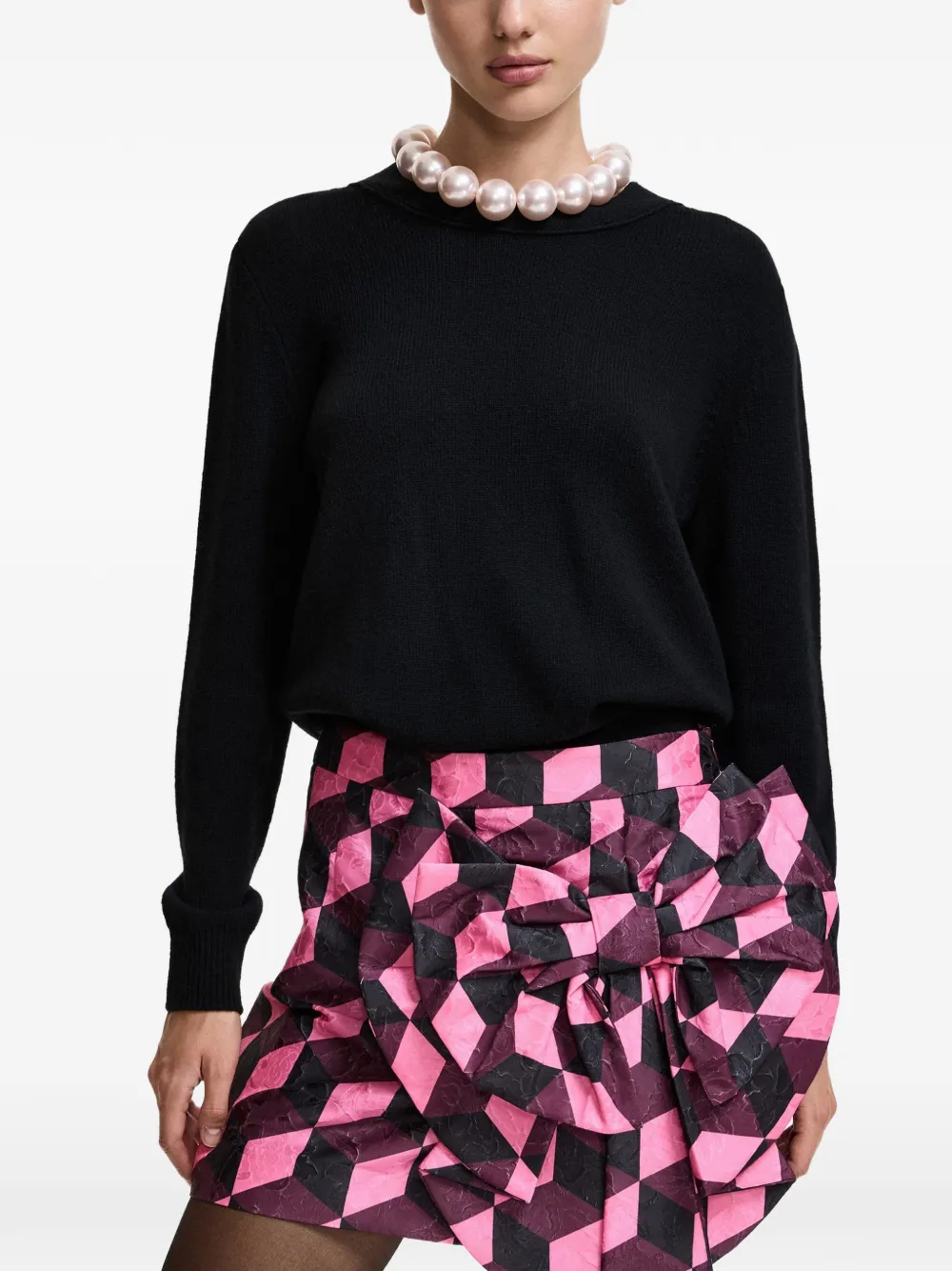 Essentiel Antwerp Kiarra bow-detail sweater Zwart