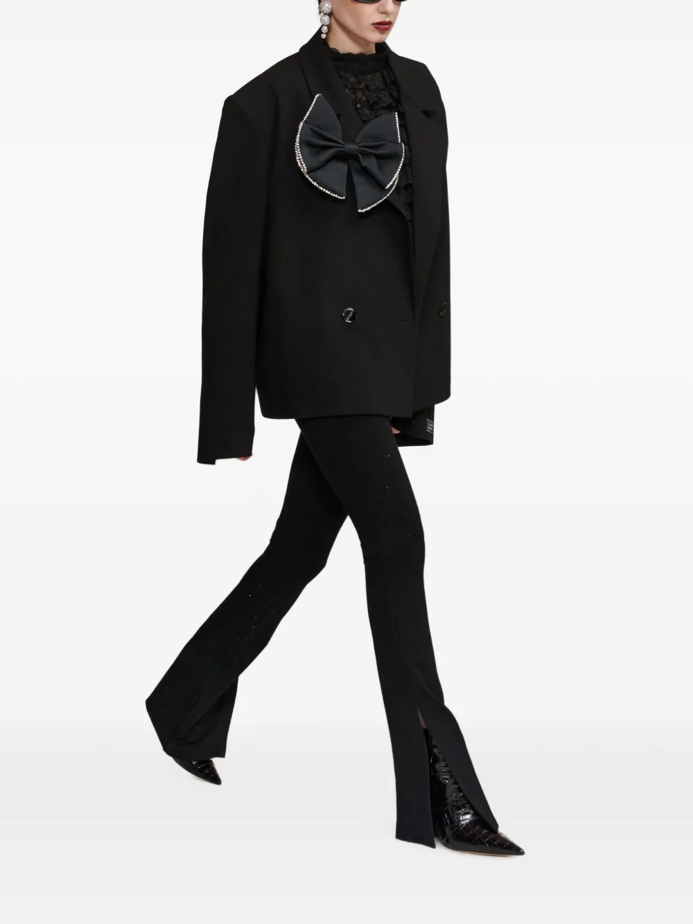 Essentiel Antwerp Kosy double-breasted oversized blazer Zwart
