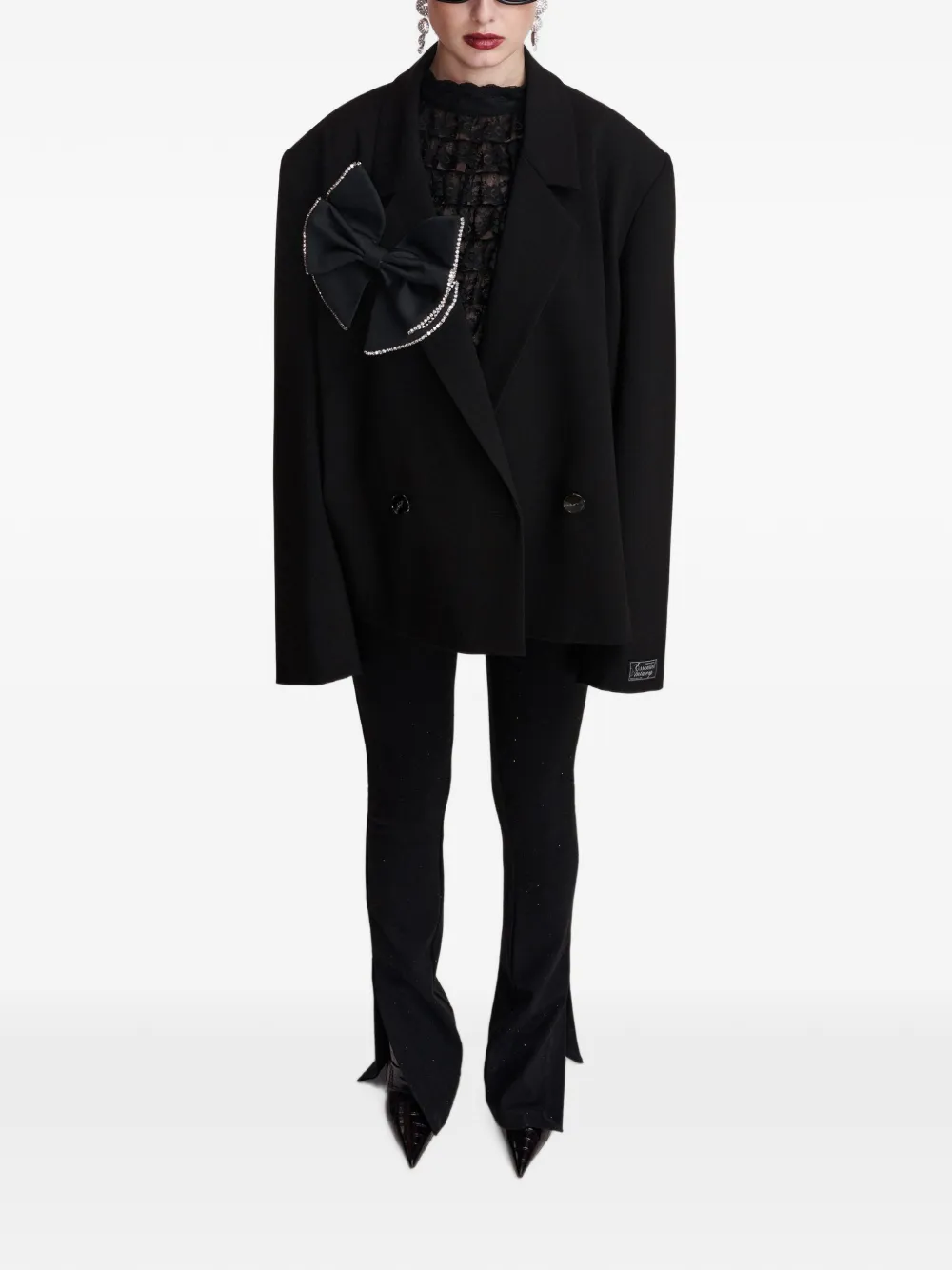Essentiel Antwerp Kosy double-breasted oversized blazer Zwart